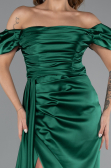 Long Emerald Green Satin Engagement Dress ABU1606