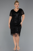 Short Black Plus Size Cocktail Dress ABK2380