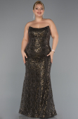 Long Olive Drab Beaded Plus Size Engagement Dress ABU5347