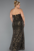 Long Olive Drab Beaded Plus Size Engagement Dress ABU5347