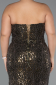 Long Olive Drab Beaded Plus Size Engagement Dress ABU5347