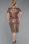 Midi Copper Beaded Plus Size Cocktail Dress ABK2449