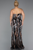 Long Black Plus Size Evening Dress ABU5025