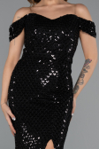 Long Black Beaded Evening Dress ABU5401