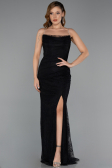 Long Black Dantelle Evening Dress ABU5407