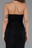 Long Black Dantelle Evening Dress ABU5407