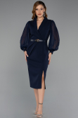 Midi Navy Blue Cocktail Dress ABK2462