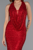 Long Red Beaded Evening Dress ABU5403