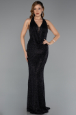 Long Black Beaded Evening Dress ABU5403