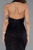 Long Black Beaded Evening Dress ABU5403
