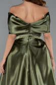 Long Olive Drab Beaded Evening Dress ABU5400