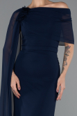 Long Navy Blue Chiffon Evening Dress ABU5418