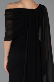 Long Black Chiffon Evening Dress ABU5418