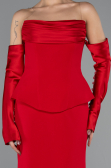 Long Red Mermaid Evening Gown ABU5421