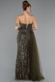 Long Olive Drab Evening Dress ABU5425