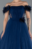 Long Navy Blue Evening Dress ABU5432