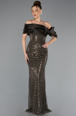 Long Olive Drab Beaded Evening Dress ABU5434
