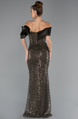 Long Olive Drab Beaded Evening Dress ABU5434