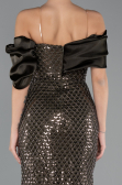 Long Olive Drab Beaded Evening Dress ABU5434