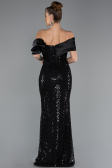 Long Black Beaded Evening Dress ABU5434
