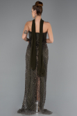 Long Dark Khaki Beaded Evening Dress ABU5438