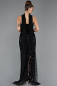 Long Black Beaded Evening Dress ABU5438