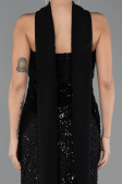 Long Black Beaded Evening Dress ABU5438