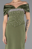 Long Olive Drab Evening Dress ABU5440
