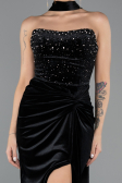 Long Black Velvet Evening Dress ABU4405