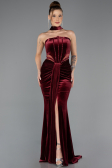 Long Burgundy Velvet Evening Dress ABU5437