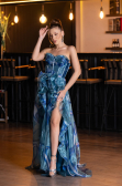 Long Oil Green Prom Gown ABU5441