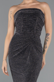 Long Black-Silver Prom Gown ABU5445
