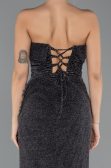 Long Black-Silver Prom Gown ABU5445