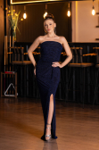 Long Navy Blue Prom Gown ABU5445
