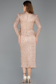 Midi Gold Beaded Party Dress ABK2466