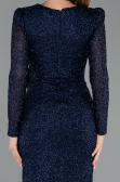 Midi Navy Blue Beaded Party Dress ABK2466