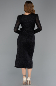 Midi Black Beaded Party Dress ABK2466