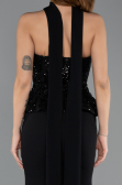 Long Black Chiffon Evening Dress ABU5457