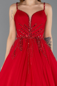 Long Red Chiffon Designer Evening Dress ABU5465