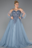 Long Grey Plus Size Engagement Dress ABU3822