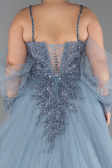 Long Grey Plus Size Engagement Dress ABU3822