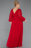 Long Red Chiffon Oversized Evening Dress ABU1988
