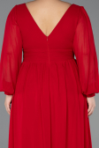 Long Red Chiffon Oversized Evening Dress ABU1988