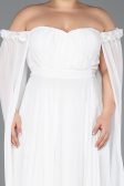 Long White Chiffon Plus Size Evening Dress ABU3464