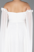 Long White Chiffon Plus Size Evening Dress ABU3464