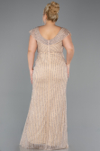 Long Beige Stony Plus Size Evening Dress ABU5439