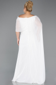 Long White Chiffon Plus Size Evening Dress ABU5419