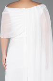 Long White Chiffon Plus Size Evening Dress ABU5419