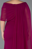 Long Plum Chiffon Plus Size Evening Dress ABU5419
