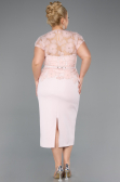 Midi Powder Color Dantelle Plus Size White Prom Dress ABK2448